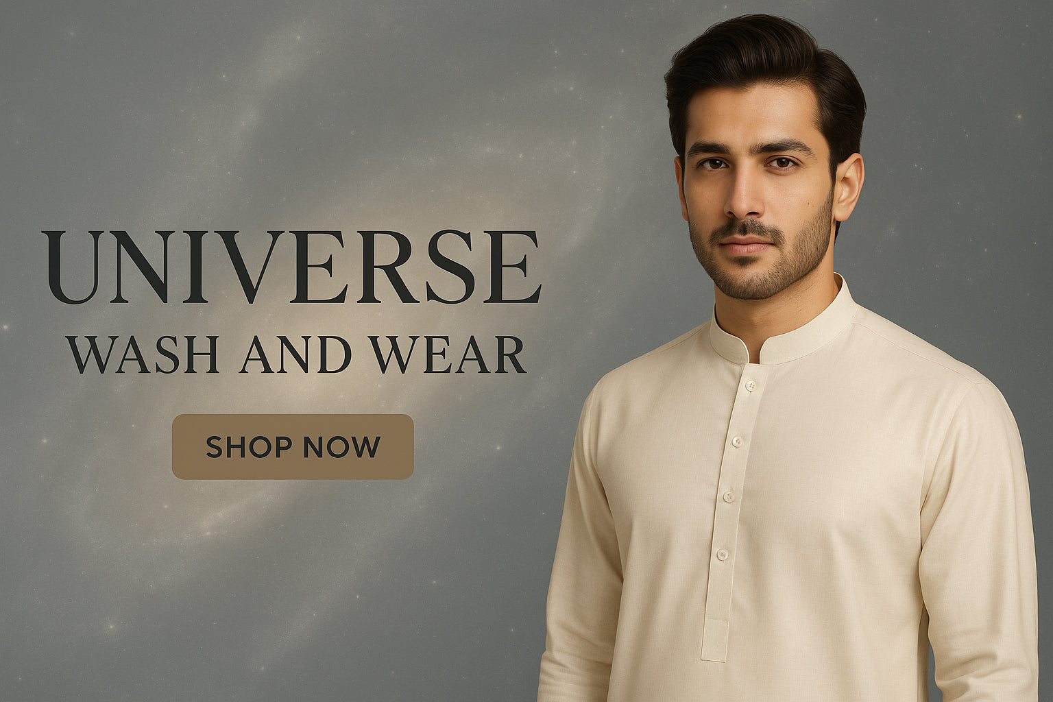 Universe Wash and Wear Banner with Shop Now